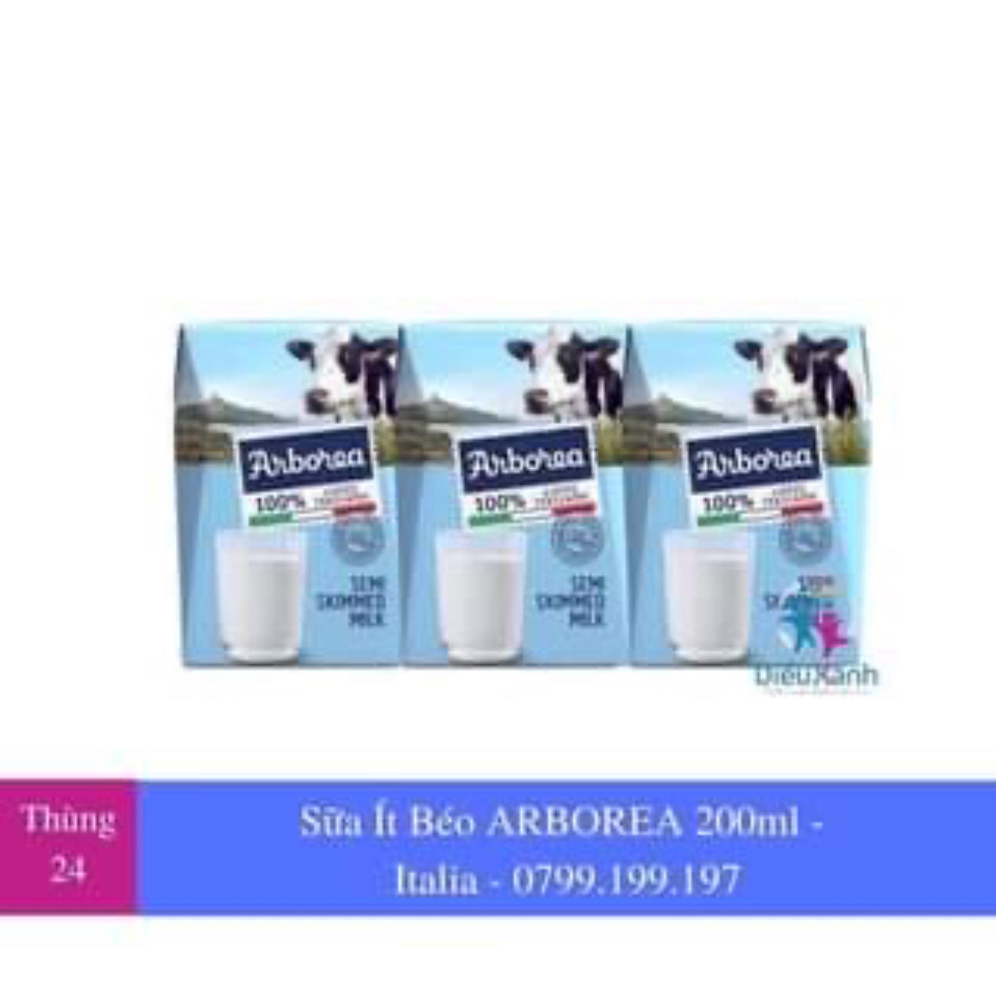 Thùng 24 Hộp Sữa Tươi Ít Béo Arborea 200ml - Nhập Khẩu Ý