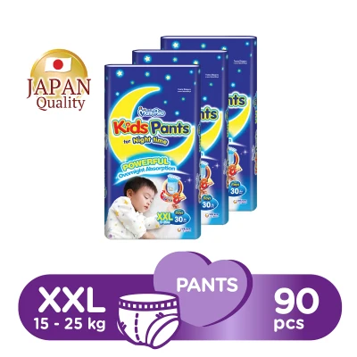 MamyPoko Kids Night Pants Boy Diapers XXL 30 X 3 Packs 90 Pcs (15-25kg)