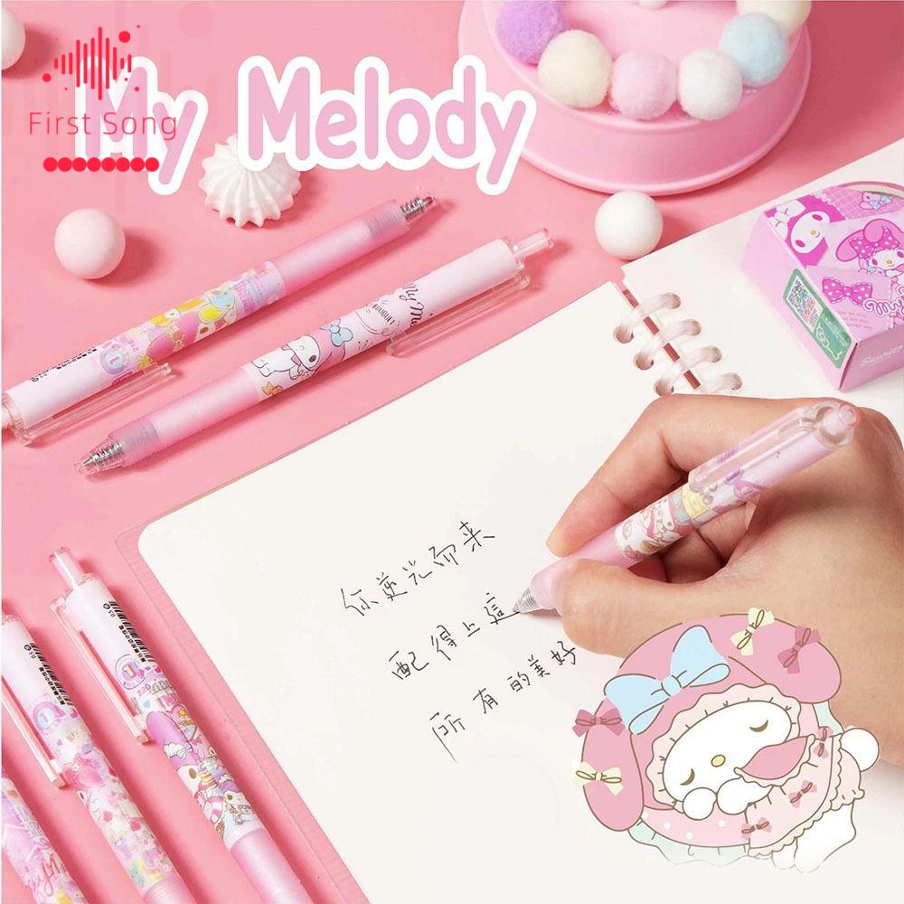 FIRST SONG Dễ thương Bền Văn phòng phẩm học sinh 0.5mm Màu hồng Đồ dùng văn phòng trường học Bút bi Bút viết My Melody Press Gel Pen Set Bút gel trung tính