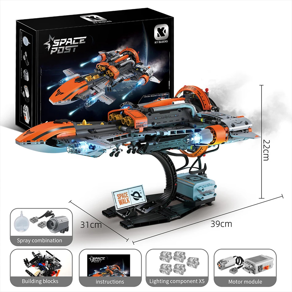 MOC Space Wars Starfighters Black Hole Spaceship Building Blocks Motor Set Star Battleship Model Gạc