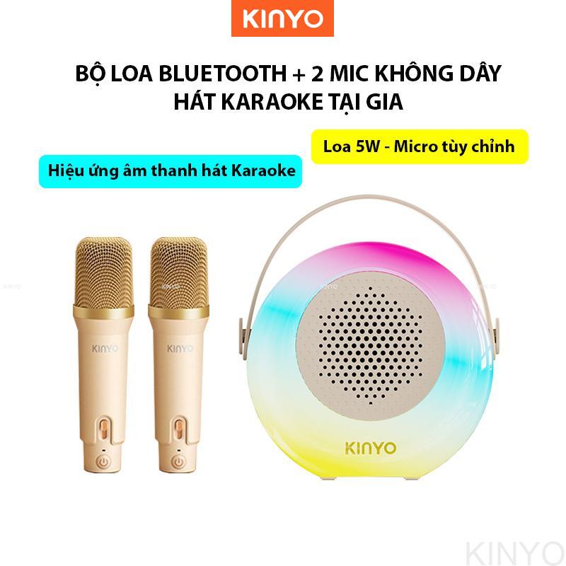 Bộ Loa Bluetooth + 2 Mic Không Dây Mini Hát Karaoke Tại Nhà K38 TRÒN Có Thể Thay Đổi Giọng Dễ Sử Dụng
