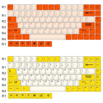 84 keys layout PBT Dye sublimation keycap Little Bee Carbon mechanical keyboard key caps Cherry profile