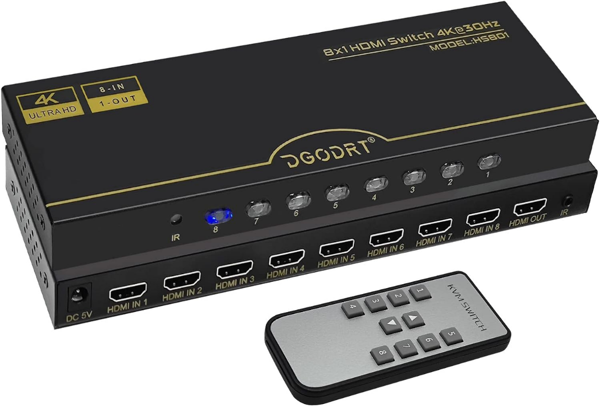 8-Port HDMI Extender/Splitter over CAT6 with Loopout – 40M (HDMIExt8P)