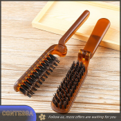 BELLE Foldable Boar Bristle Hair Brush Massager - Portable