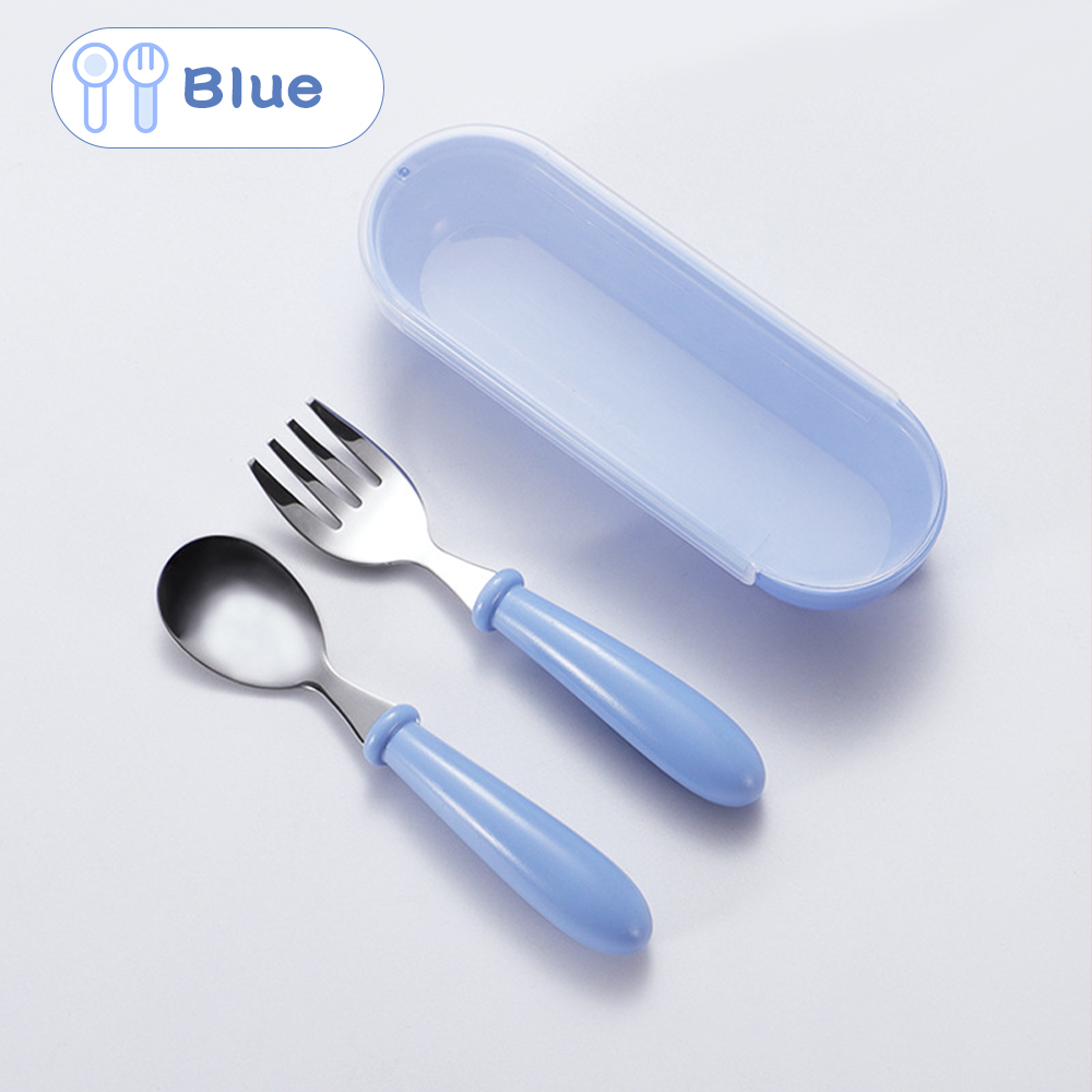 Mumystation Children Stainless Steel Spoon Fork Set with Box Tableware with Box Portable Kids Cutlery