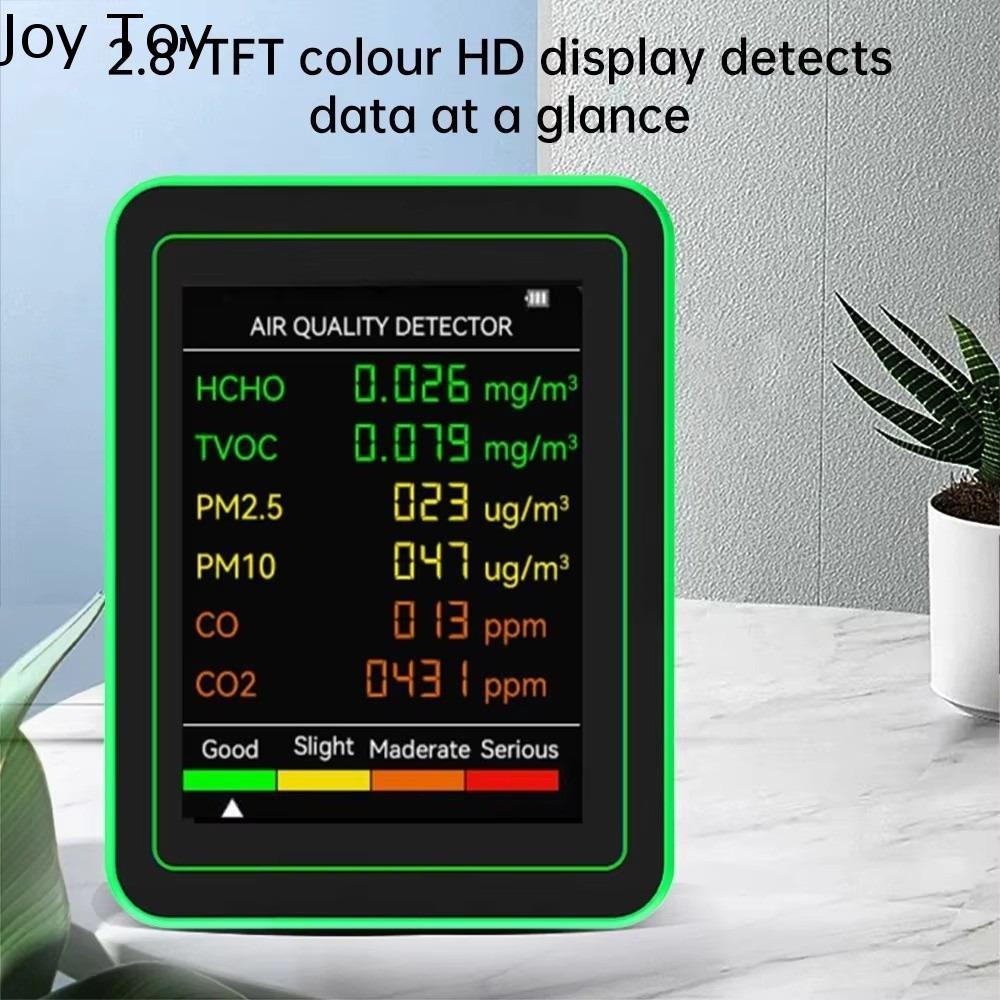 JOY TOY Thông minh Máy theo dõi chất lượng không khí 6 trong 1 Hiển thị tự động Máy dò không khí Di động Giám sát thời gian thực Máy dò formaldehyde Dành cho văn phòng tại nhà Giá 284,000 Đồng*Miễn phí vận chuyển
