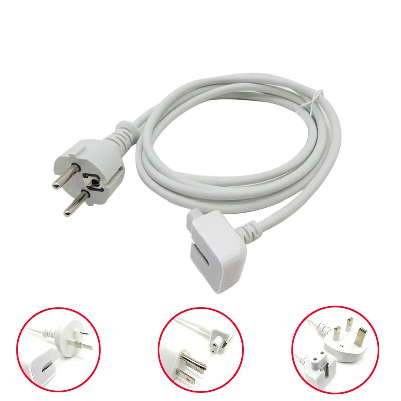 【】 1.8m Ac Power Adapter Eu / /au /uk Plug Extension Cable Cord For Macbook Pro Air Ac Wall Charger Adapter