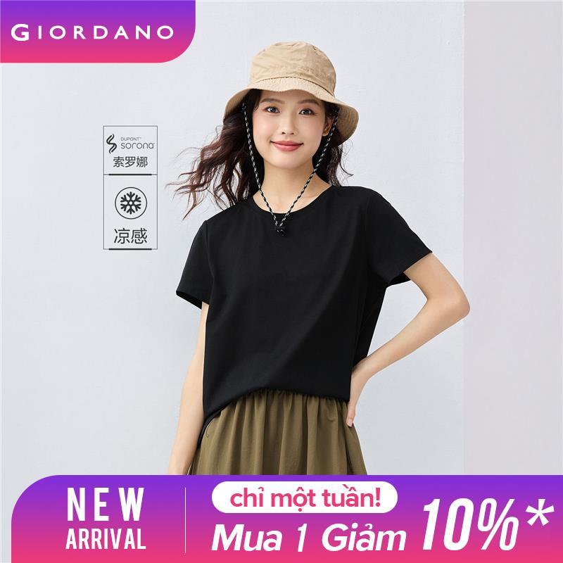 Giordano áo thun nữ chất vải Sorona thoáng mát nhanh khô kháng khuẩn Free Shipping 05323439