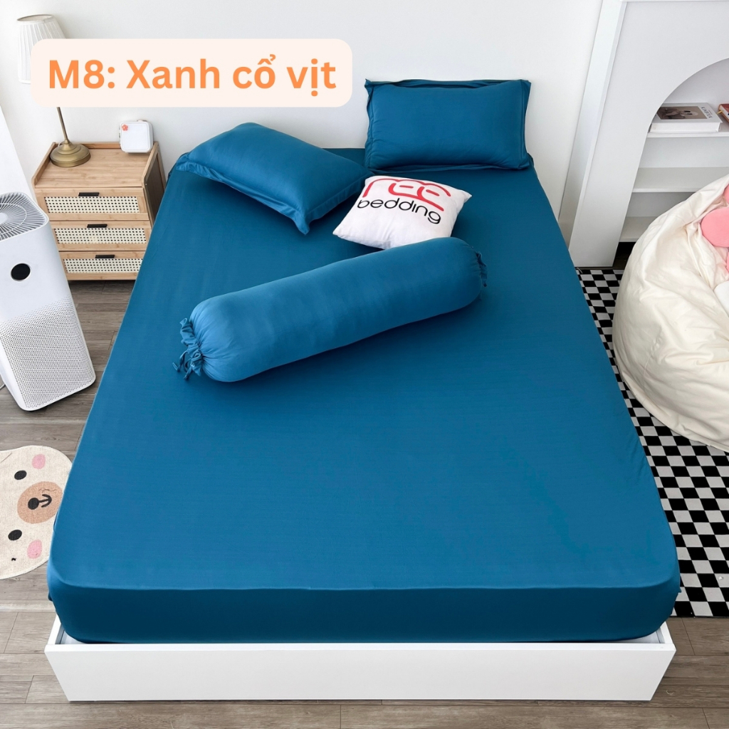 Bộ ga giường thun lạnh 4 món kèm vỏ ôm hàn quốc REE Bedding TL253 đủ size drap trải nệm 1m2 1m4 1m6 