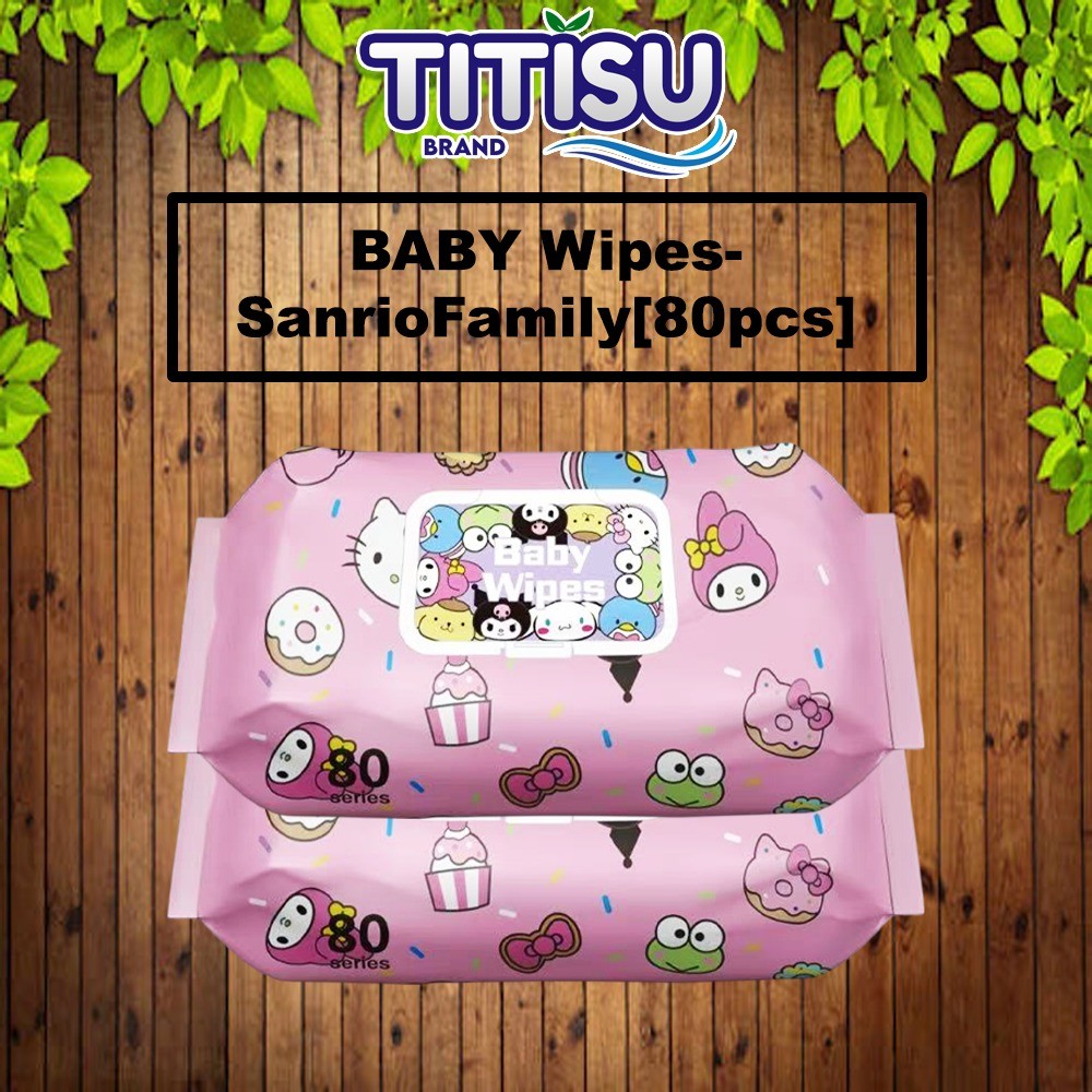 🧻 [80pcs] Tisu Bayi Lap Bayi Cartoon Sanrio Baby Wipes Baby Caring Wipes Wet Tissue Cleaning Hand and Mouth 婴儿湿巾 🧻