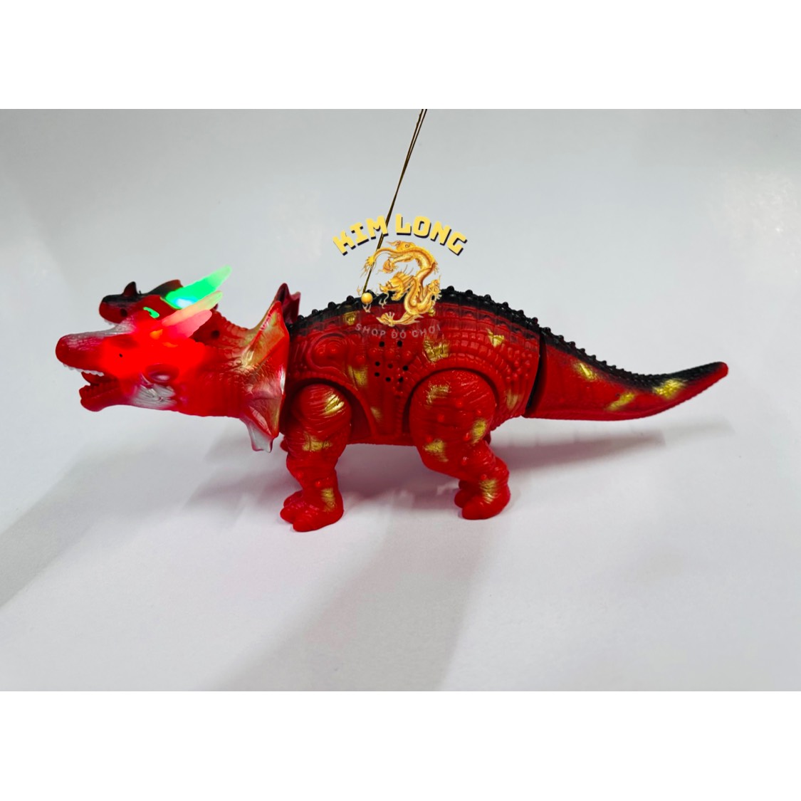 Đồ chơi Lồng đèn trung thu hình khủng long 2 đầu có pin nhạc đèn quà tặng trung thu