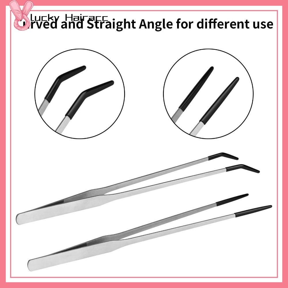 LUCKY HAIRACC 27cm Nhíp cho bể cá ăn Thép không gỉ Đầu cao su Aqaurium Dụng cụ kẹp  Chiều dài  dài Kẹp cho bò sát ăn