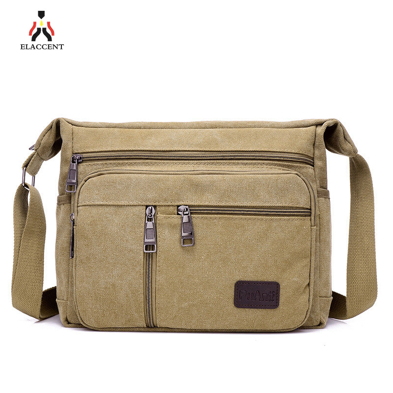  ELACCENT  túi đeo nam chéo nam túi đeo chéo nam ngầu Nam Túi Đeo Chéo Thời Trang Túi Vải Bố sức chứa lớn Túi đeo vai nam đơn giản túi đeo nam túi xách nam 