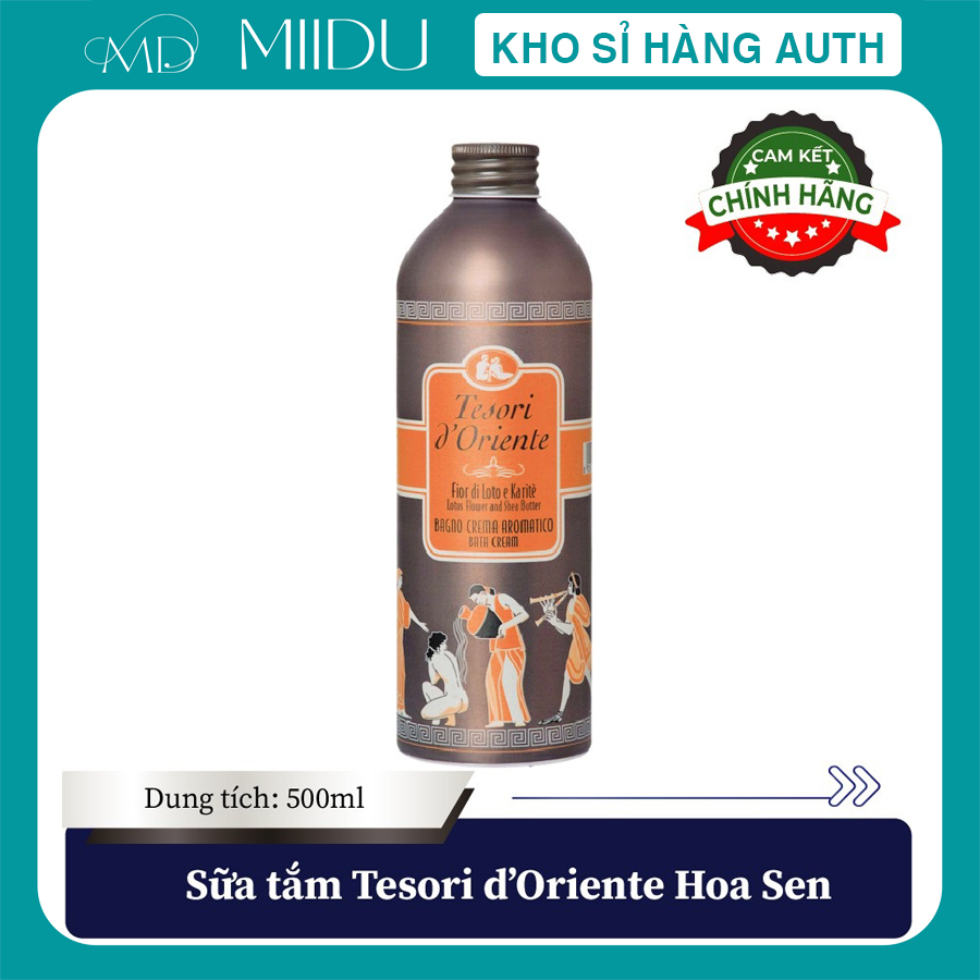 Sữa tắm nước hoa Ý Tesori d'Oriente | Sữa tắm xích lưu hương lâu, hương hoa sen quý phái 500ml
