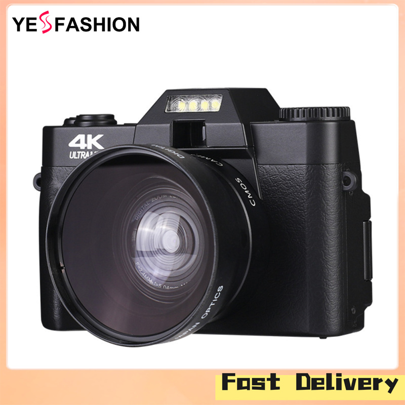 Yesfashion Professional WiFi Digital Camera 4K Camcorder 3.0 180° Flip Screen Selfile Digital Webcam For Beginners Travel ราคา 4,719 บาท*ส่งฟรี