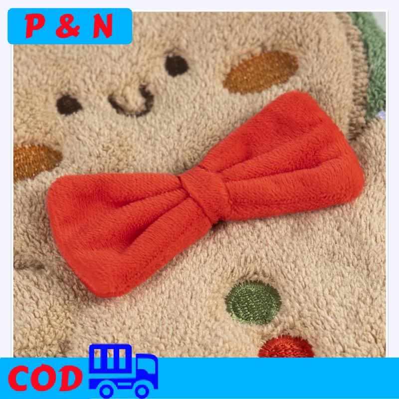 P&N Giáng sinh tay khăn nhà bếp thấm làm sạch vải treo nhanh khô Rag phòng tắm Snowman Santa Claus tay vải