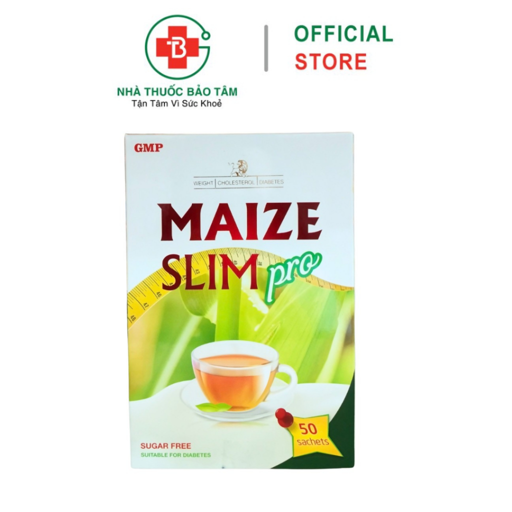 (Hộp 50 gói) MAIZE SLIM PRO - đường bắp ăn kiêng, hạ mỡ máu, giảm táo bón