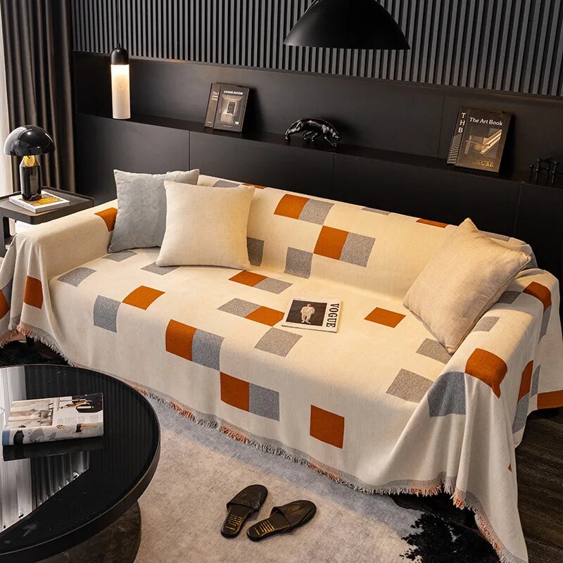 Chenille bọc ghế sofa vải tất cả các mùa phổ quát sofa hiện đại Khăn mền mèo chống trầy xước bọc ghế chăn 1 2 34 chỗ ngồi