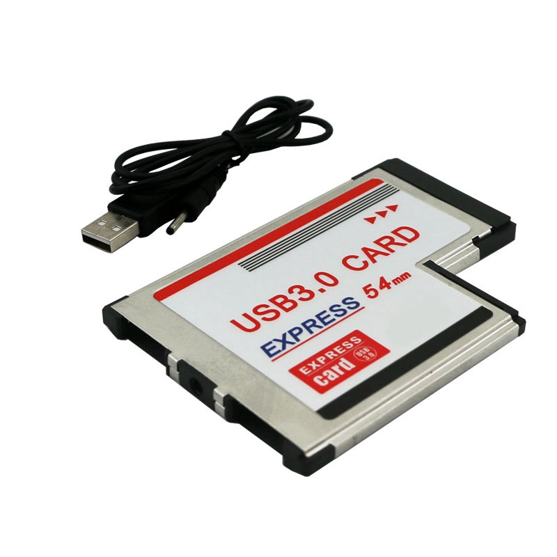 54mm to USB 3.0 X 2 Port Expresscard PCI-E to USB Adapter Converter Express Card Metal+Plastic 2 Ports Express Card Adapter Fit for Laptop Notebook