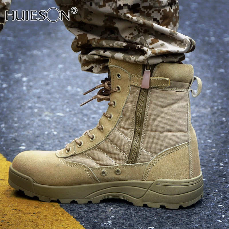Huieson Outdoor desert boots High top tactical boots Military fans