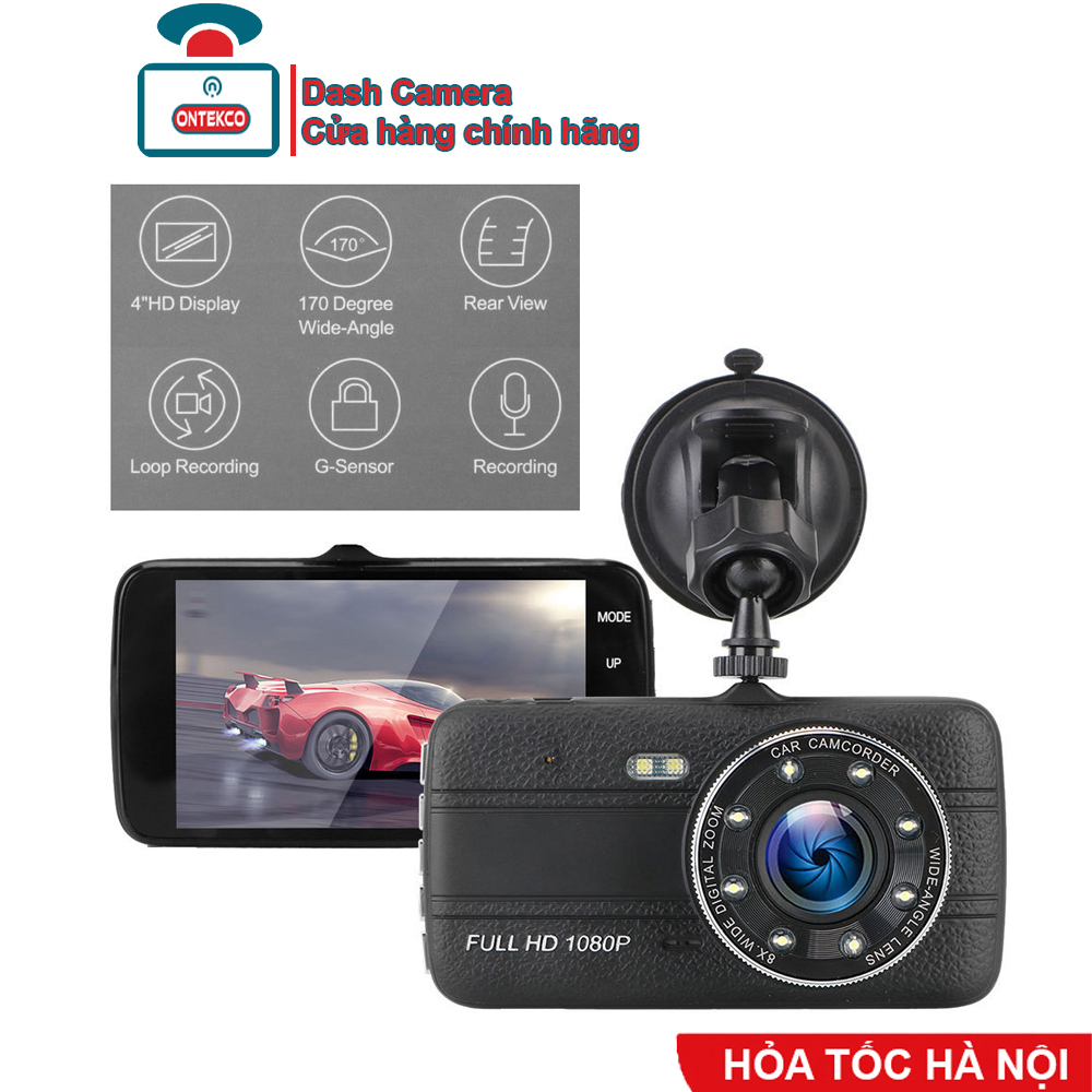 Camera Hành Trình Ô Tô Ontekco S14 Black Độ Phân Giải Cao Full Hd 2mp Có