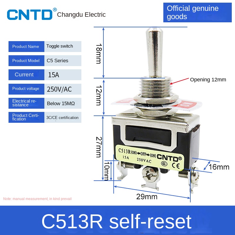 Công Tắc gạt C513r CNTD | C511B/C512B/C513B/C521B/C522B/C523B - Tự Khóa/Phục Hồi, 2-6 Chân, Có Nắp Bảo Vệ C5 Tự Động Hóa