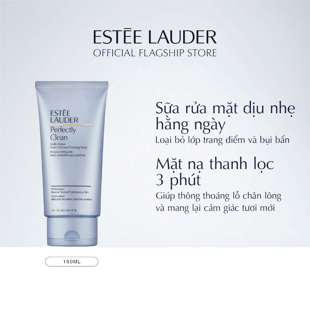 Sữa rửa mặt kiêm Mặt nạ thanh lọc Estee Lauder Perfect Clean Foam Cleanser/Purifying Mask 150ml