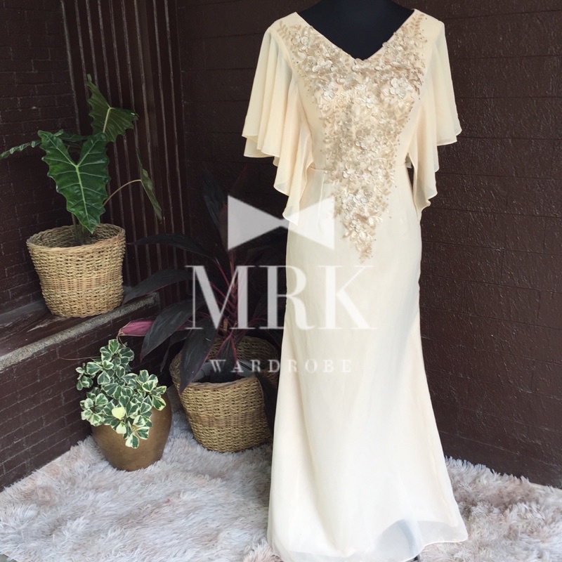 beige dress for wedding sponsor Champagne Off the Shoulder Mermaid Satin Plus Size Elegant Long Formal   bridalsew
