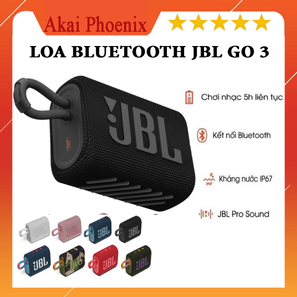 Loa Bluetooth JBL GO 3 , Loa Nghe Nhạc Công Suất Lớn , Chống Bụi , Chống Thấm Nước Chuẩn IP67 Loa Bluetooth Âm Bass Chuẩn, Tích Hợp Với Các Hệ Điều Hành Hiện Nay
