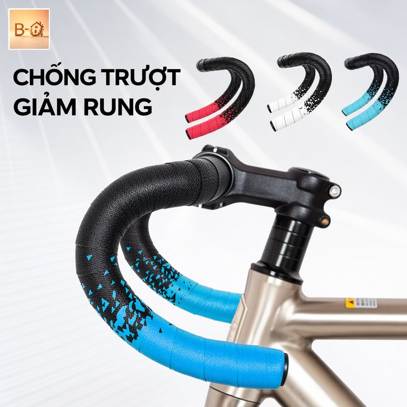 B-HQ Băng quấn ghi đông xe đạp PU EVA chống trượt giảm rung êm tay thấm mồ hôi dễ lắp đặt