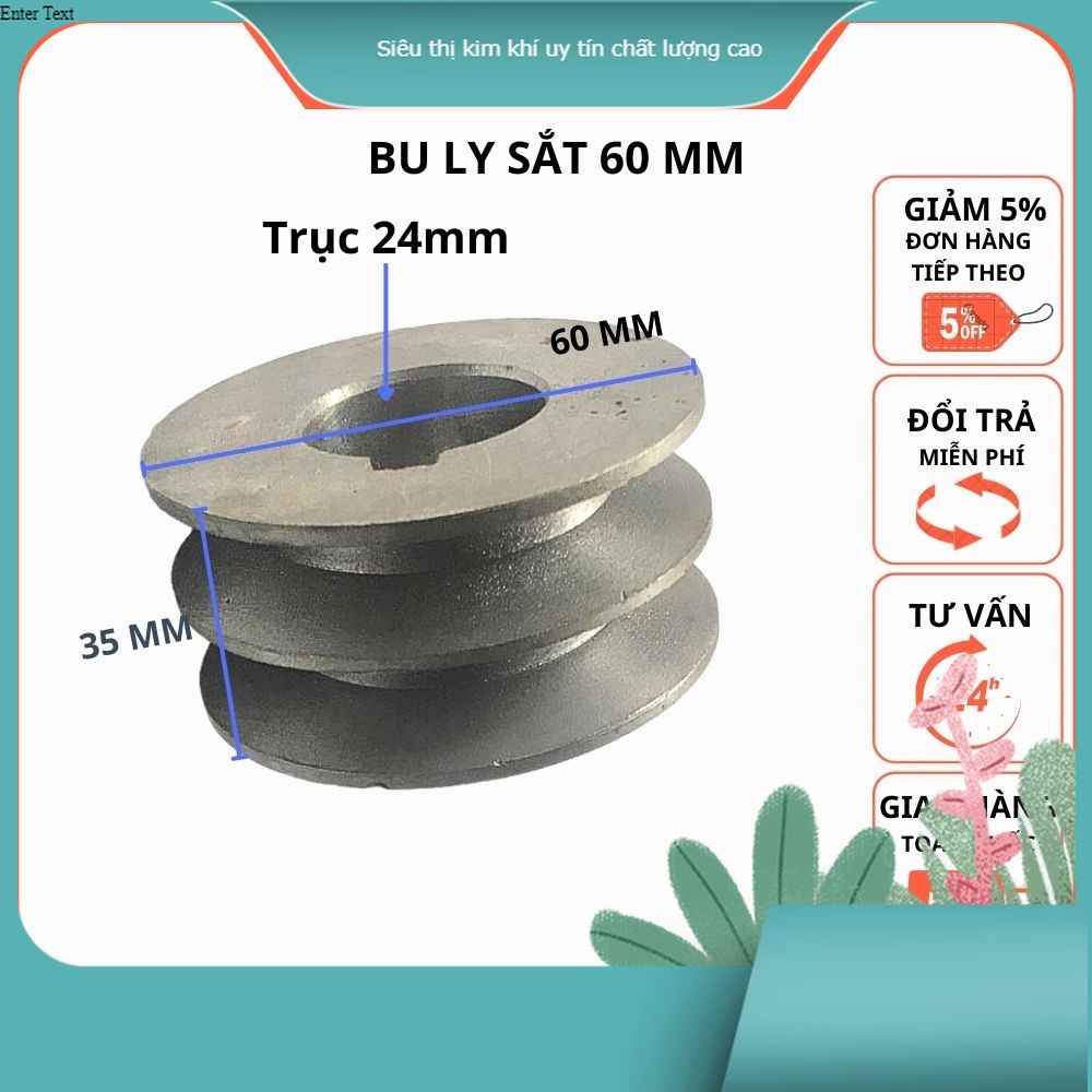 buly 2 rãnh buli puli puly 60mm bảng a trục 24 mm