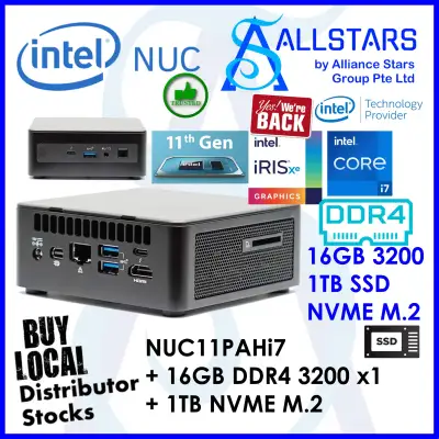 (ALLSTARS : NUC) Intel NUC11PAHi7000 + 16GB DDR4 3200MHz + 1TB NVME SSD + Unactivated MS Win10 Complete Mini PC / NUC11PAHi7 / NUC11PAH i7-1165G7 Core 4, Thread 8 / mDP+HDMI+Type-C / TypeCx2 + USB3.0x3 / TB3 / Intel GBE LAN / WIFI6+BT5.0 / Panther Canyon
