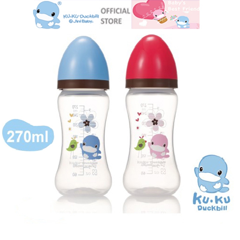 Bình sữa cổ rộng KU.KU Duckbill nhựa PP 270ml ku5930a