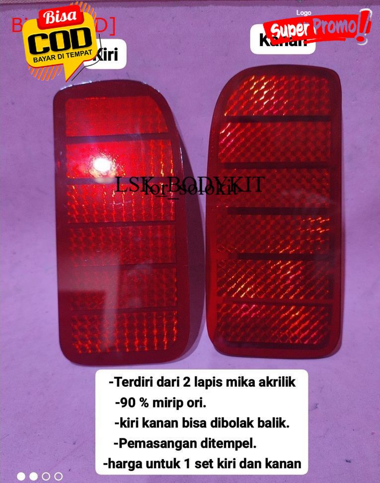 Matakucing mata kucing reflektor bumper yaris 2012 yaris trd Harga 189,750 rupiah*Gratis Ongkir