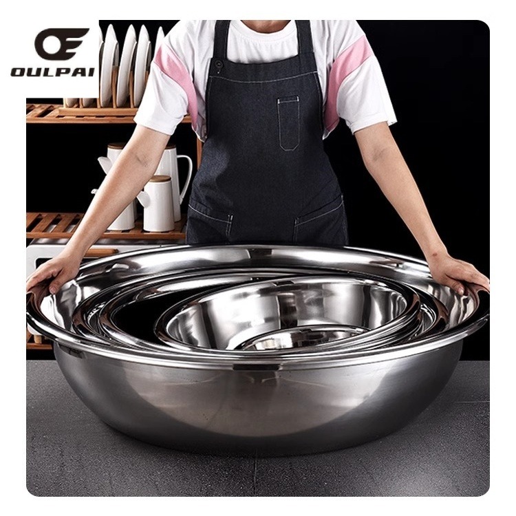 รูปสินค้า OULPAI 43CM-78CM กะละมังสแตนเลสขนาดใหญ่ กะละมังผัก กะละมังซักผ้า ขนาดใหญ่ ปลอดสนิม หนาและสูง