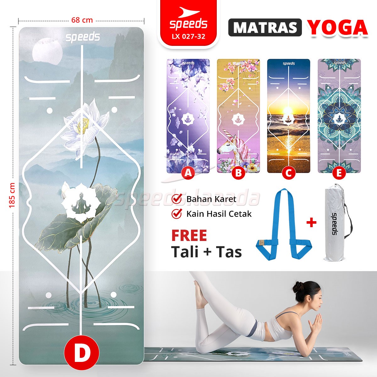 SPEEDS Matras Yoga Sliding Mat PVC Speeds Indonesia Grosir Official