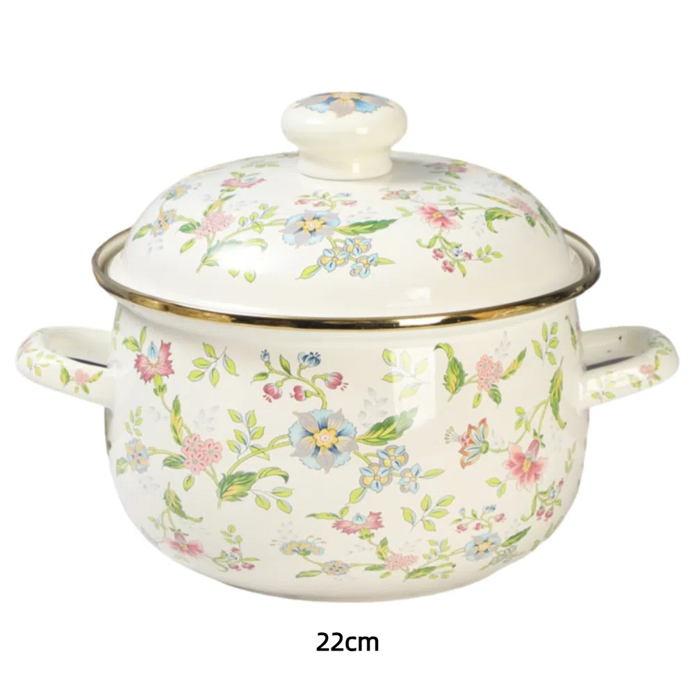 FRANCESIRE 2/3/4/5/6 lít Nồi gia đình Thép tráng men có nắp Nồi nấu ăn Dày lên Chịu nhiệt Nồi súp lớn và đầy đặn Bếp Gas Cảm Ứng - 3