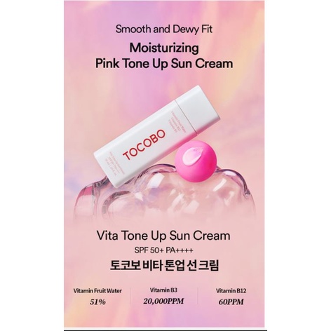 Kem chống nắng nâng tone TOCOBO Vita Tone Up Sun Cream SPF50+ PA++++