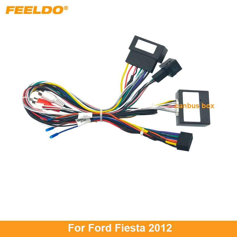 【HOT】 Feeldo Car 16pin Stereo Wiring Harness Canbus Support For Ford Fiesta 2012 Audio Power Cable A