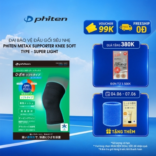Đai Bảo Vệ Khớp Gối Loại Mềm Super Light Phiten Supporter Knee Soft Super Light