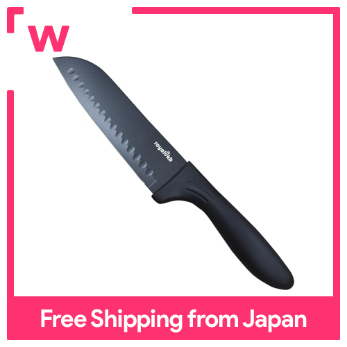 [Plata] Dao Santoku, dao thép không gỉ, Khoảng. 180mm, xử lý flo royalvkb Đen