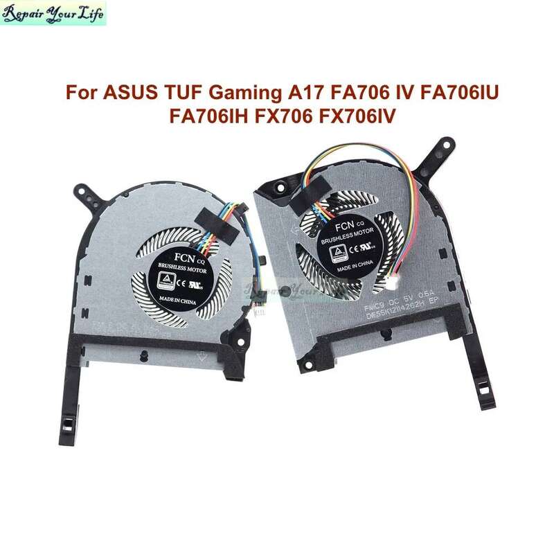 GPU CPU Cooling Fans For ASUS TUF Gaming A17 FA706 IV FA706IU FA706IH FX706 FX706IV FX706IU FX706IH FX706II Fan Cooler Radiator Giá 425,788 Đồng*Miễn phí vận chuyển