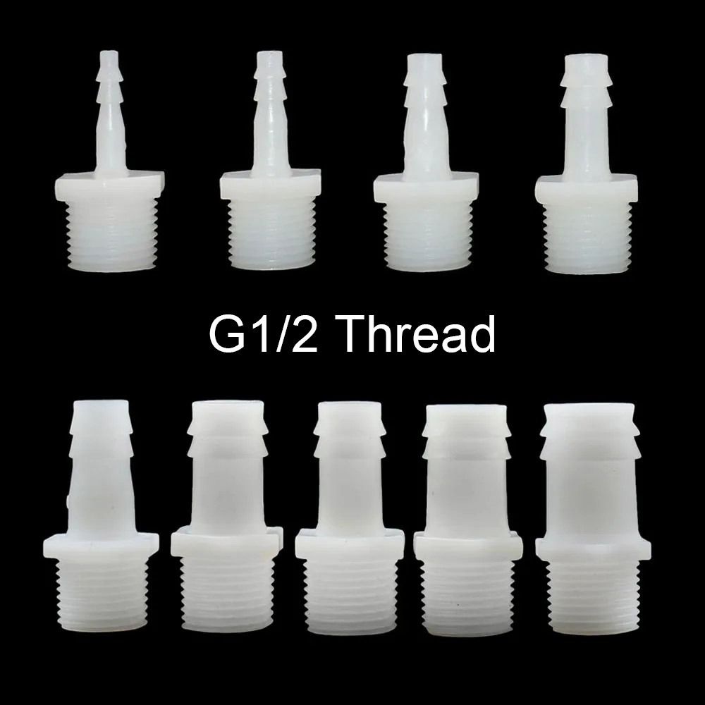 ROLL 1/10Pcs 4/6/8/10/12/14/16/18/20mm Đầu nối ống Hệ thống tưới nhỏ giọt Phụ kiện đường ống Khớp nối ống Nhựa 1/2 inch chủ đề để barb