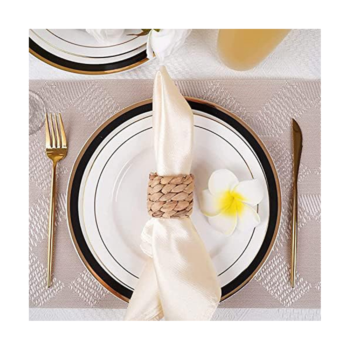 6 PCS Woven Napkin Rings Set Rustic Napkin Rings Handmade Napkin Rings Natural Napkin Rings for Table Decoration