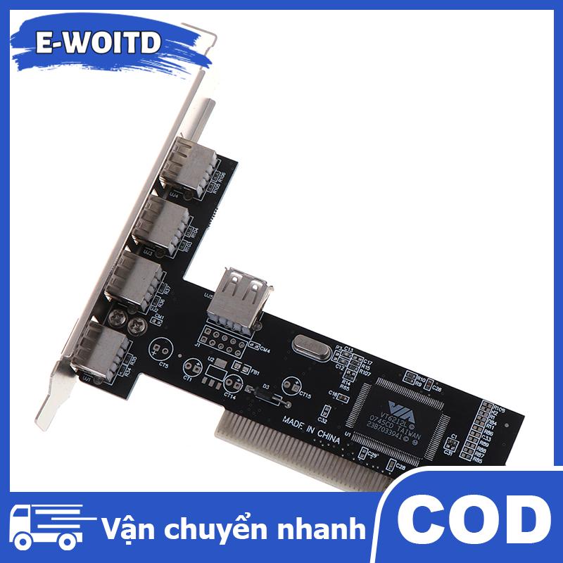 E-WOITD Bộ chuyển đổi thẻ điều khiển PCI VIA HUB tốc độ cao USB 2.0 4 cổng 480Mbps Thẻ PCI Giá 92,722 Đồng*Miễn phí vận chuyển