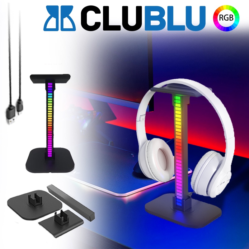 -CLUBLU- Giá Treo Tai Nghe Có Đèn LED RGB Giá Đỡ Headphone Trơn Trượt Phụ Kiện GAMING Cao Cấp