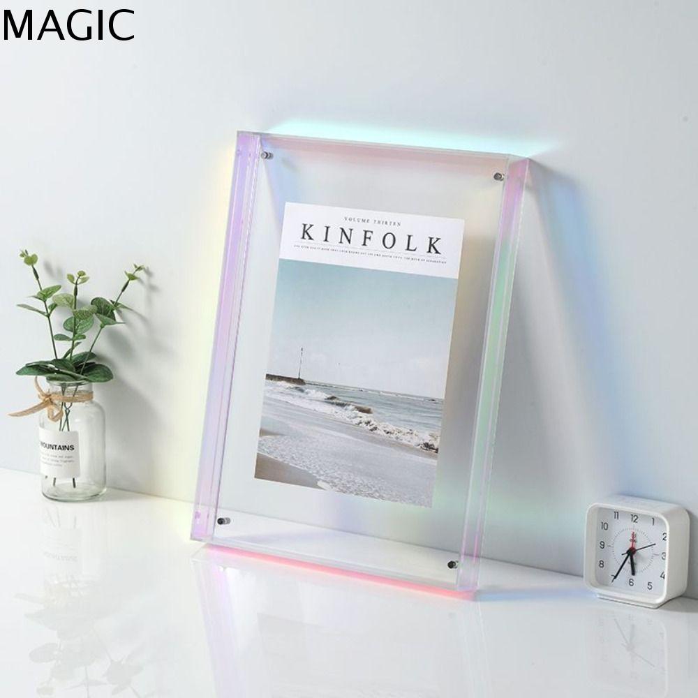 MAGIC Trong suốt Khung ảnh Acrylic trong suốt Dày Acrylic Khung ảnh vuông đầy màu sắc Khung trưng bày Treo tường Đồ trang trí khung ảnh Phòng tranh áp phích