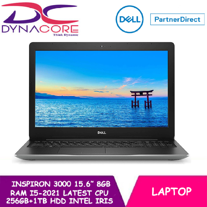 【DELIVERY IN 24 HOURS】DYNACORE - DELL INSPIRON 3000 Series Laptop (i5-2021 LATEST CPU | 8GB | 256GB M.2 NVMe + 1TB HDD | INTEL IRIS Xe | 15.6 FHD | WIN10 HOME)