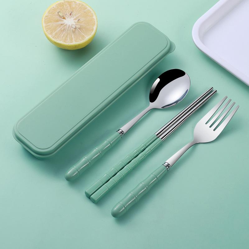 2pcs/set Fork&Spoon Stainless Steel Student EatingTableware KuromiTableware for Baby Portable