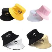 Qqq Rainbowco Smiley Reversible Bucket Hat Unisex Waway Hat For Men And Women